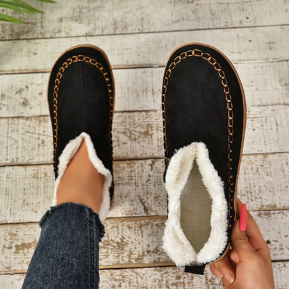 Women's Low Ankle Boots Rounded Toe Pull On Design
