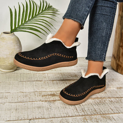 Women's Low Ankle Boots Rounded Toe Pull On Design