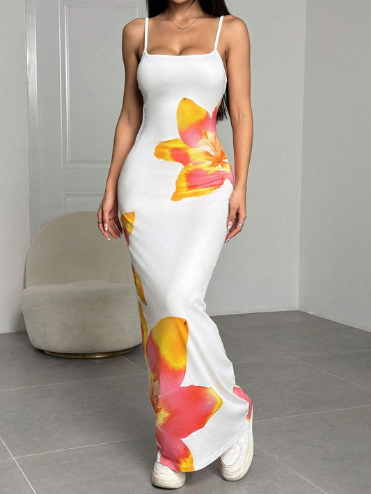 Beautiful Flower Pattern Dress - VibreMode