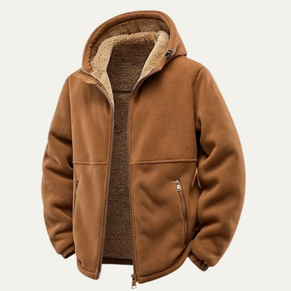 Men's Fleece Lined Hooded Jacket Warm