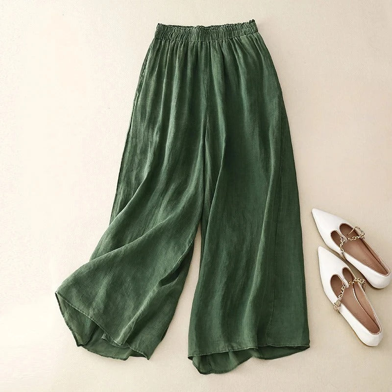 Women's Wide Leg Elastic Waist Pants Flowy
