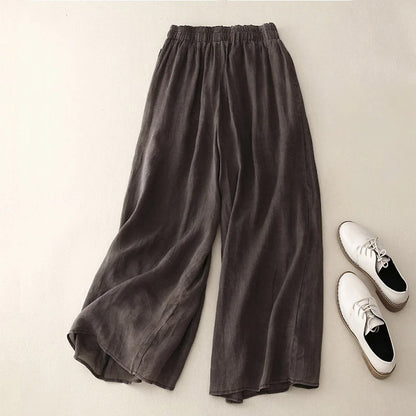 Women's Wide Leg Elastic Waist Pants Flowy