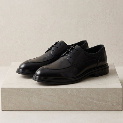 Men's Leather Brogue Shoes Grey - VibreMode