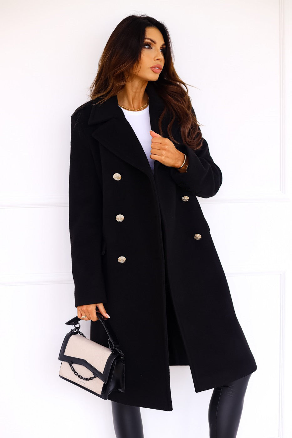 Women's Wool Trench Coat Double-Breasted