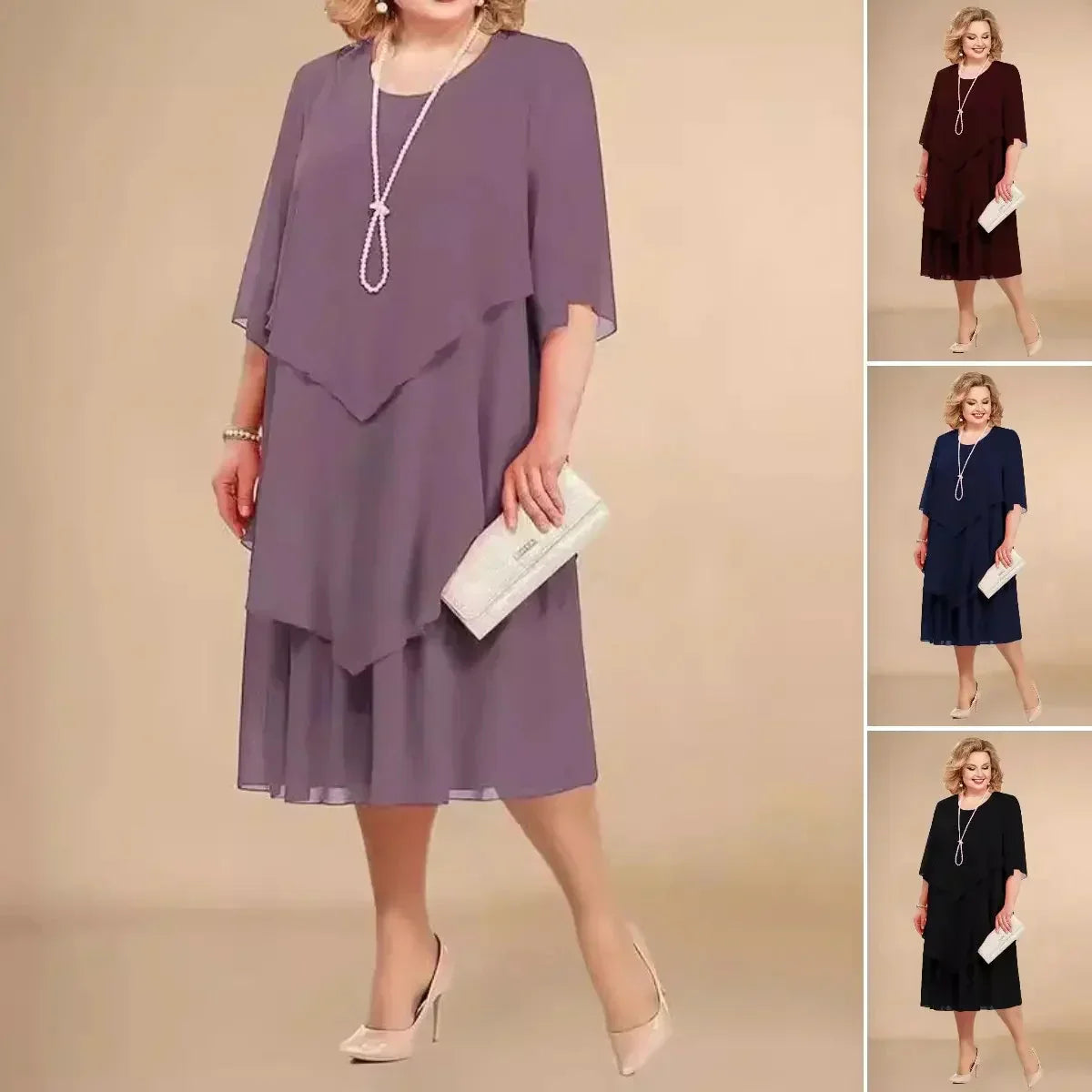 Elegant Women's Chiffon Dress