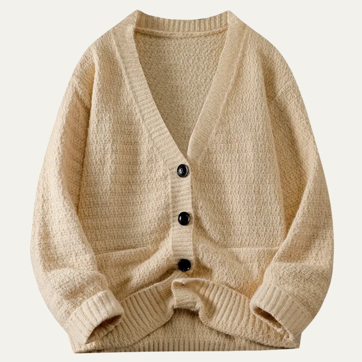 Men's V Neck Cardigan Casual Knit Loose Fit
