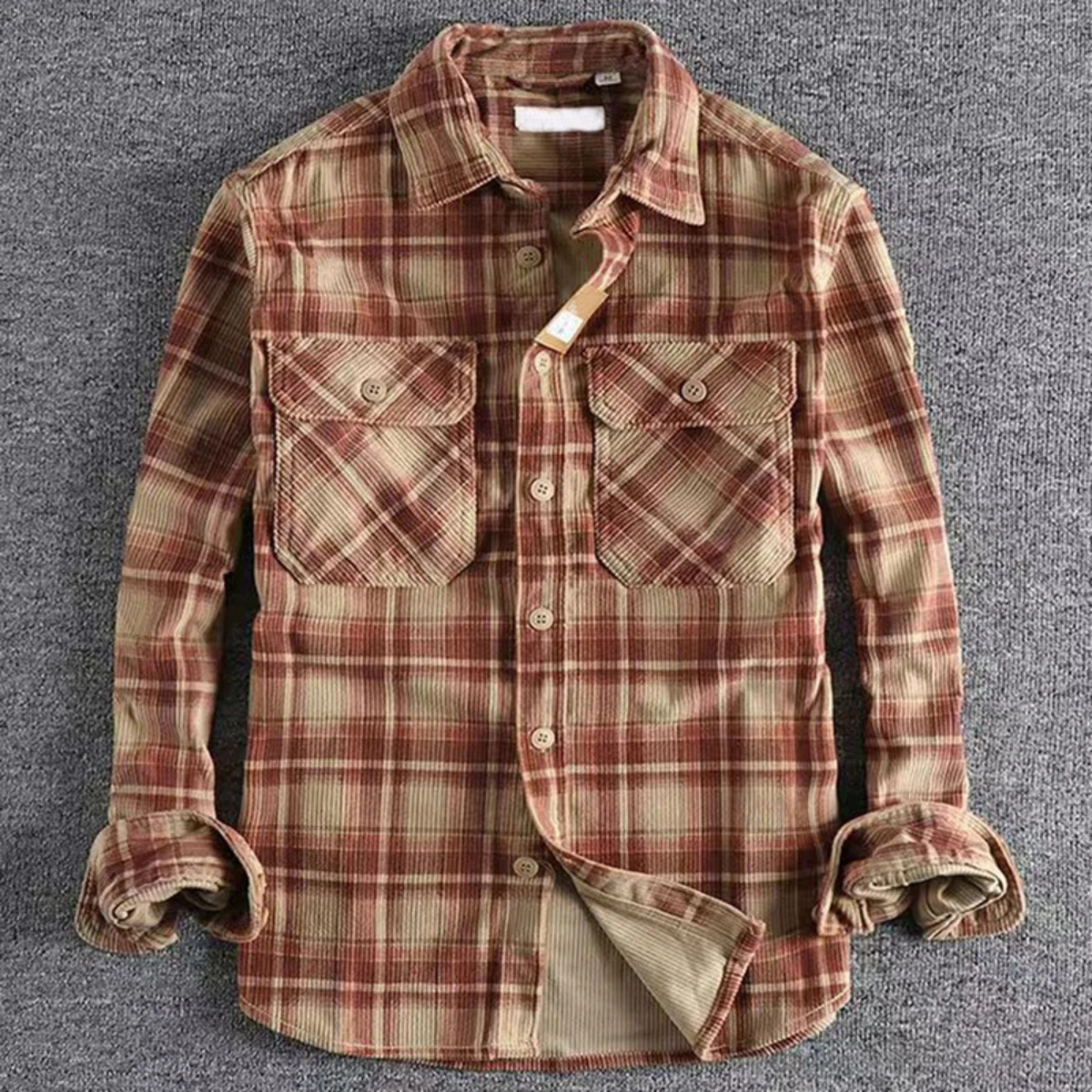 Men's Plaid Flannel Shirt Vintage Style