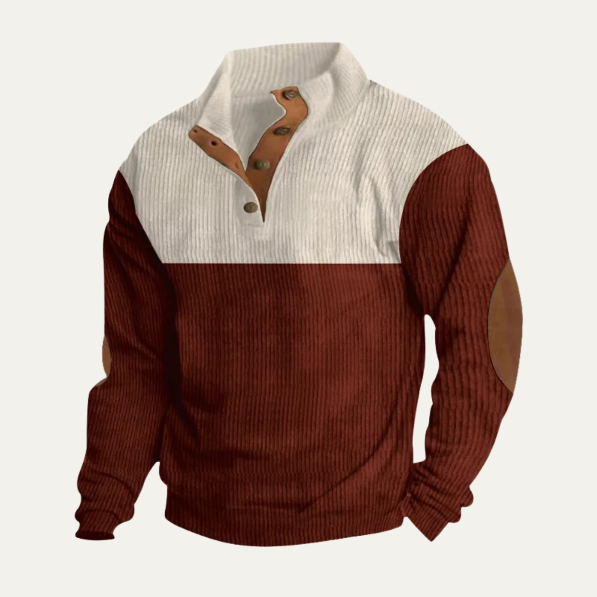 Men's Corduroy Sweater Two Tone Elbow Patches