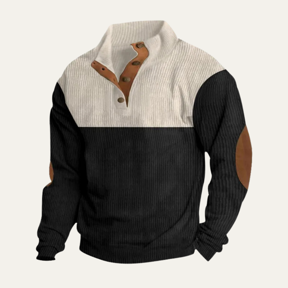 Men's Corduroy Sweater Two Tone Elbow Patches