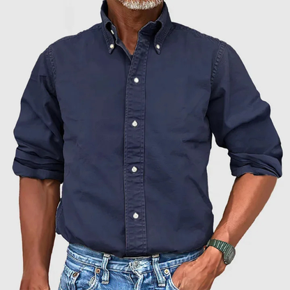 Vercelli Men's Button Down Shirt Solid Color Cotton