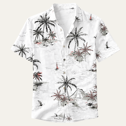 Men's Hawaiian Beach Shirt Coconut Print - VibreMode