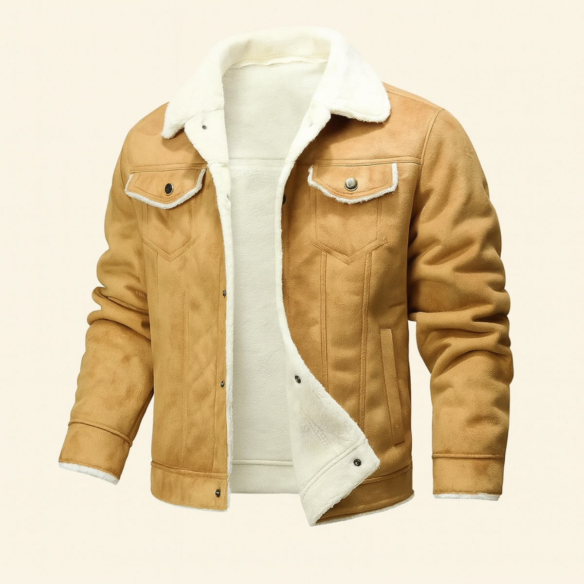 Men's Vintage Shearling Leather Jacket - VibreMode