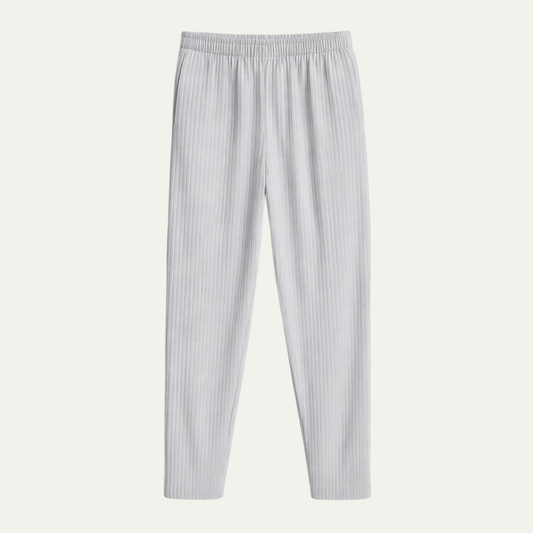 Aldercrest Men's Straight Leg Pants Silk Pleated Beige - VibreMode
