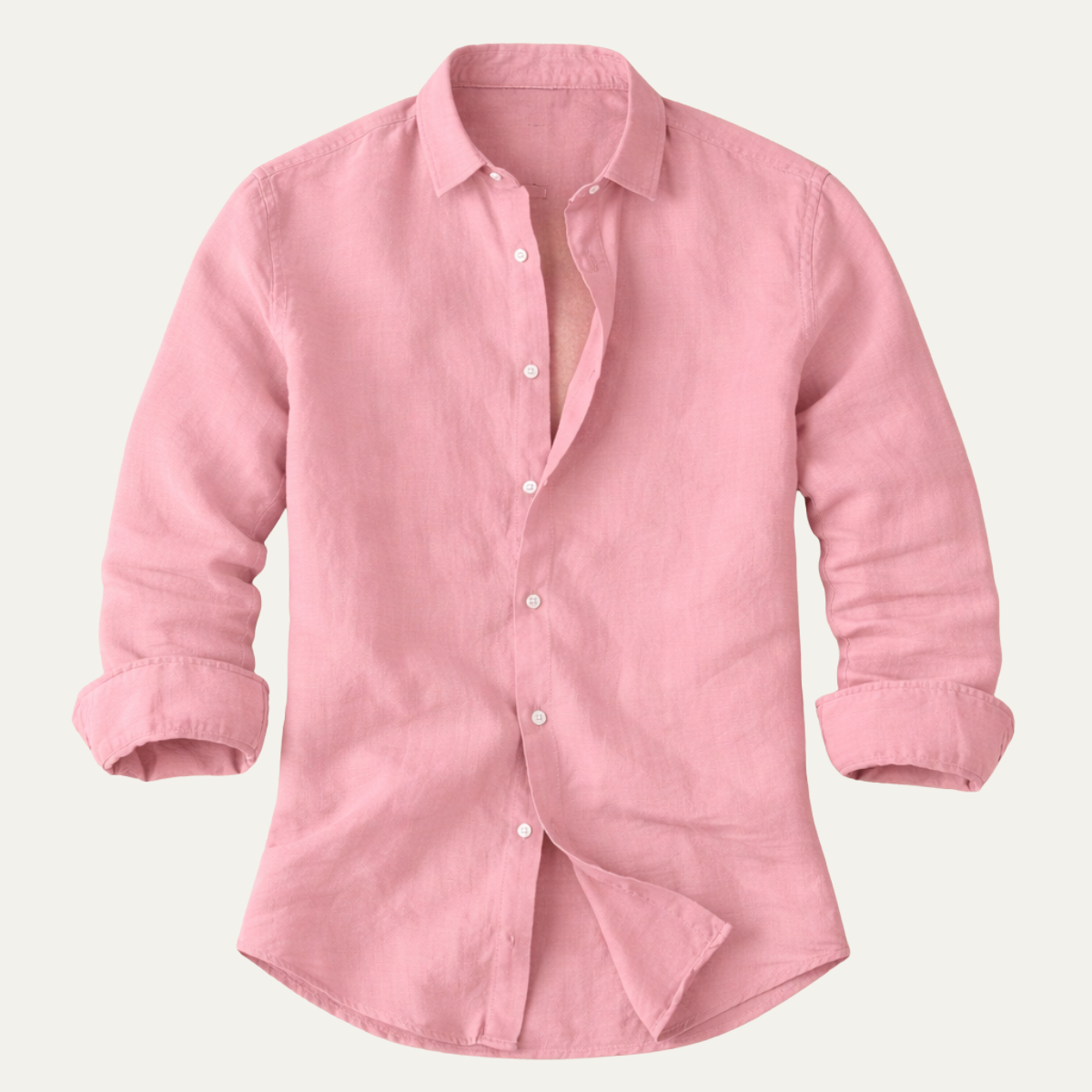 Men's Linen Beach Shirt Lightweight Beige - VibreMode