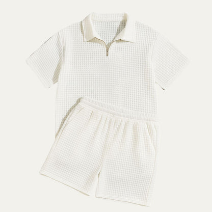 Men's Polo And Shorts Set Red