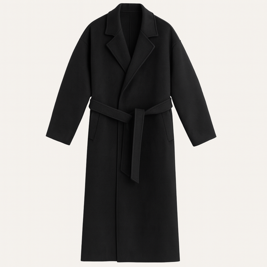 Men's Wool Coat Camel Wrap Style with Belt - VibreMode