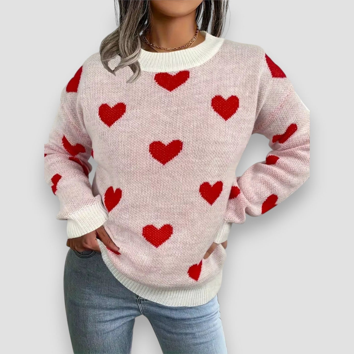 Women's Elegant Hearts Sweater