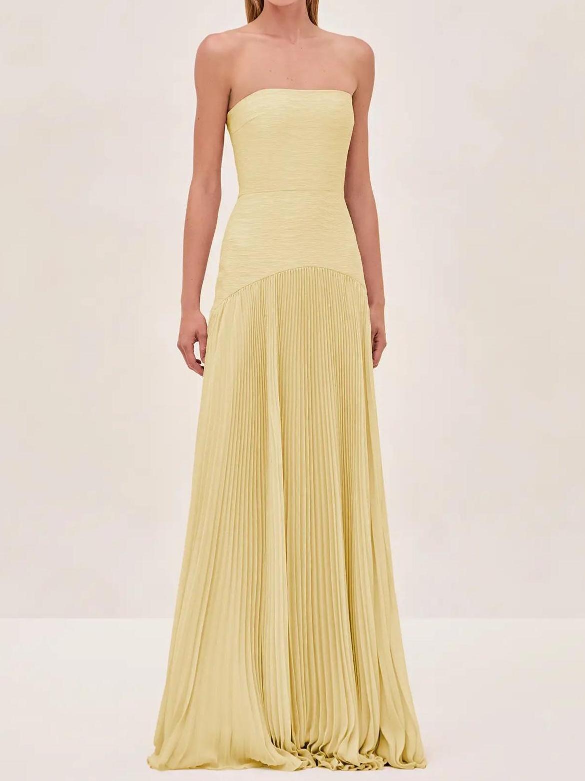 Elegant Strapless Floor Length Evening Dress for Women