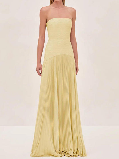 Elegant Strapless Floor Length Evening Dress for Women