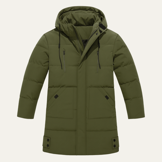 Men's Puffer Hooded Coat Waterproof With Pockets - VibreMode