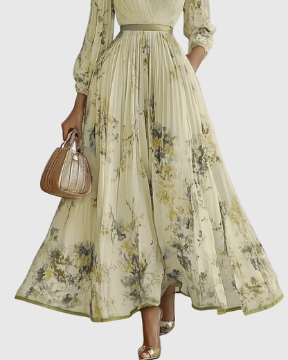 Women's Pleated Maxi Dress Elegant