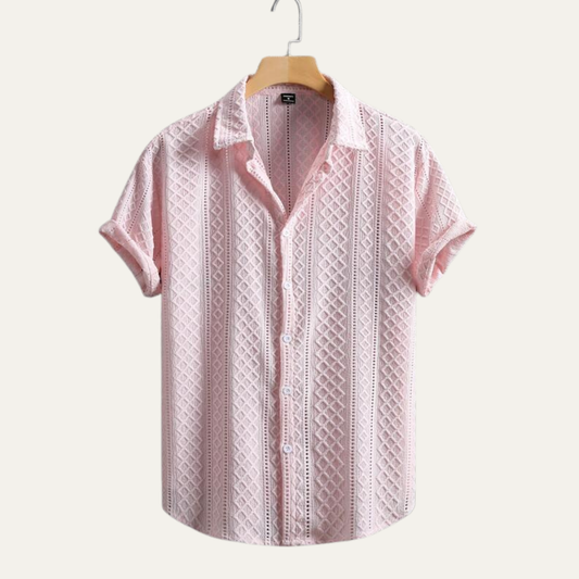 Men's Soft Textured Button Up Shirt - VibreMode