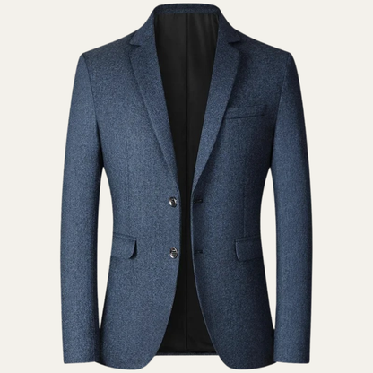 Men's Slim Fit Blazer Suit Turn Down Collar Business Navy - VibreMode
