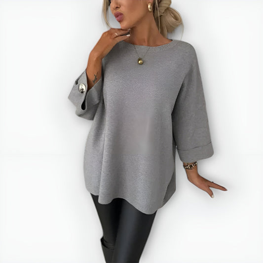 Women's Soft Crewneck Sweater Mid-Length Sleeve - VibreMode
