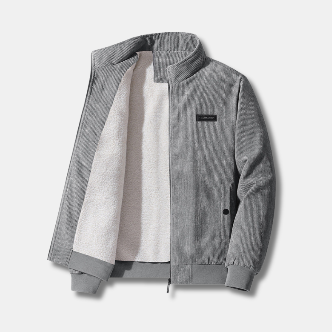 Fuzzy Sherpa Lined Corduroy Coat - VibreMode