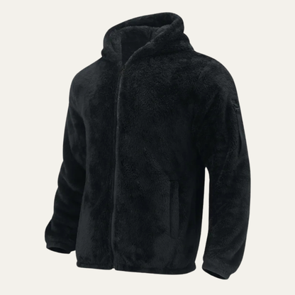 Men's Velvet Hoodie Jacket Soft Fleece Warm