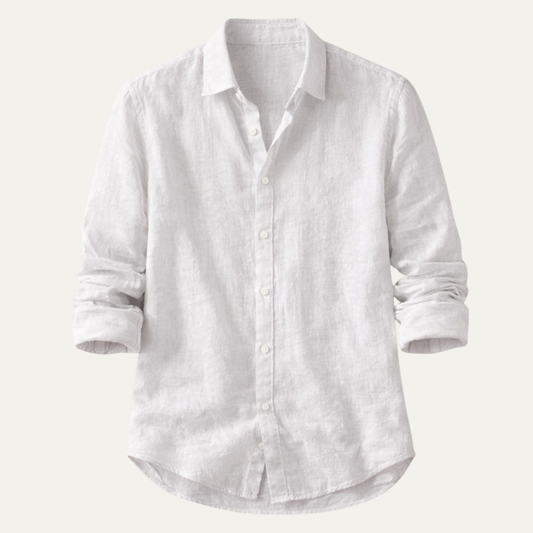 Men's Linen Summer Shirt Lightweight Beige - VibreMode