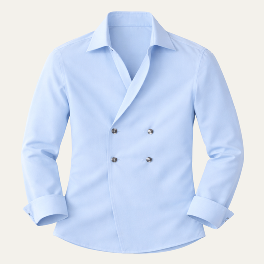 Montpellier Men's Slim Fit Double Breasted Dress Shirt - VibreMode