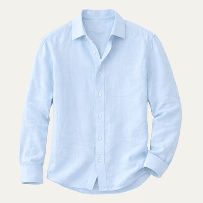 Men's Cotton Linen Button Up Shirt Lightweight - VibreMode