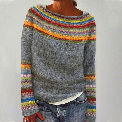 Women's Long Sleeve Pullover Warm Round Neck - VibreMode