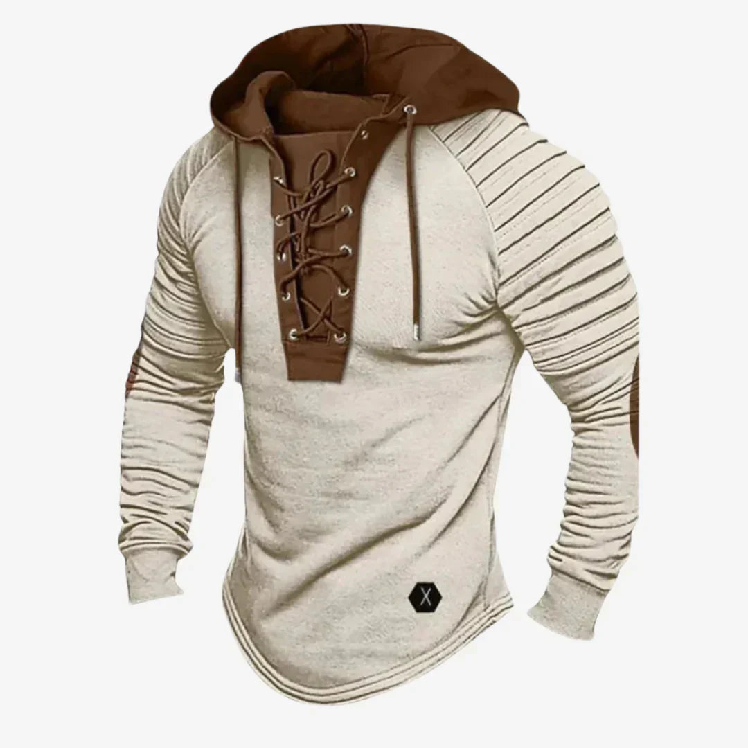 Men's Hooded Sweatshirt Lace-Up Neckline Comfortable