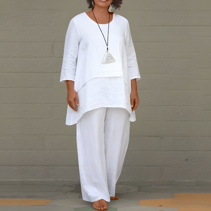 Women's 2-Piece Linen Suit - VibreMode