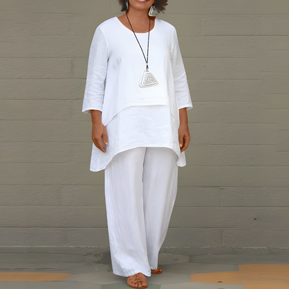 Women's 2-Piece Linen Suit - VibreMode