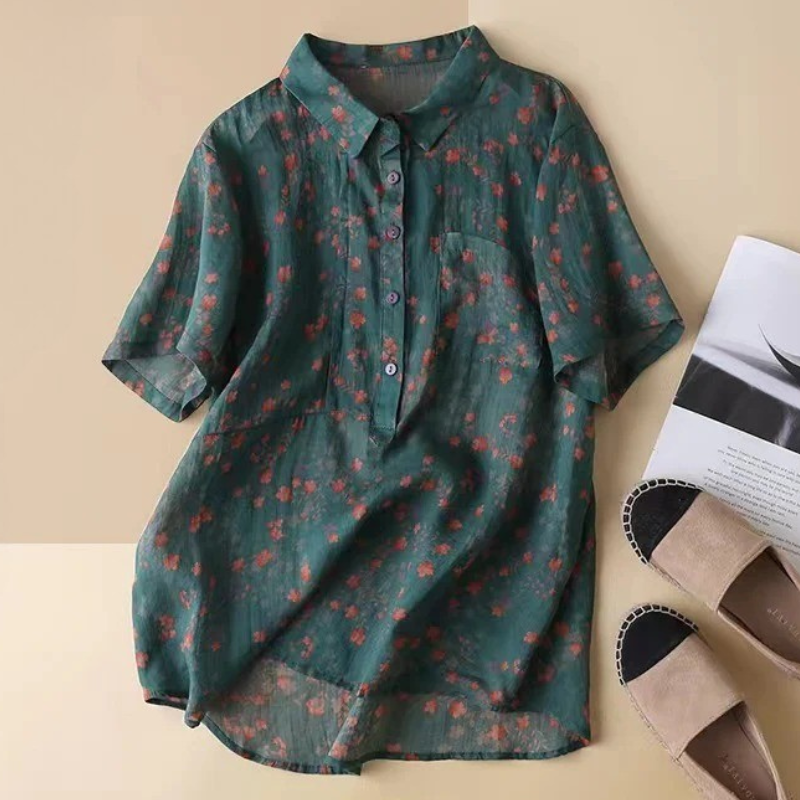 Women's Vintage Floral Blouse - VibreMode