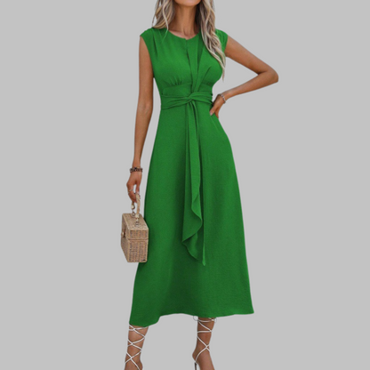 Women's Midi Dress Waist Tie - VibreMode