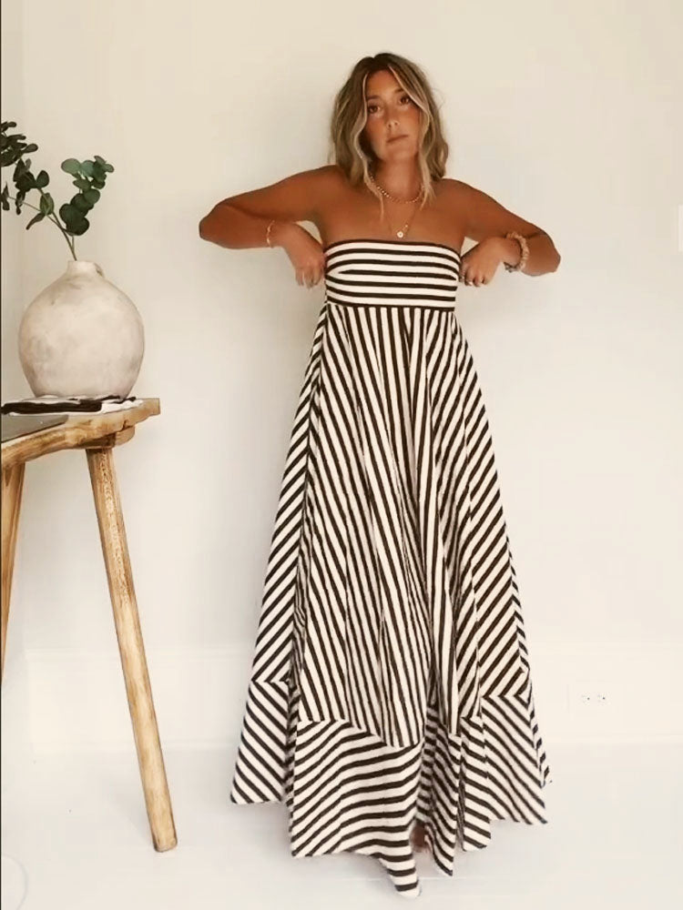 Women's Strapless Maxi Dress Elegant