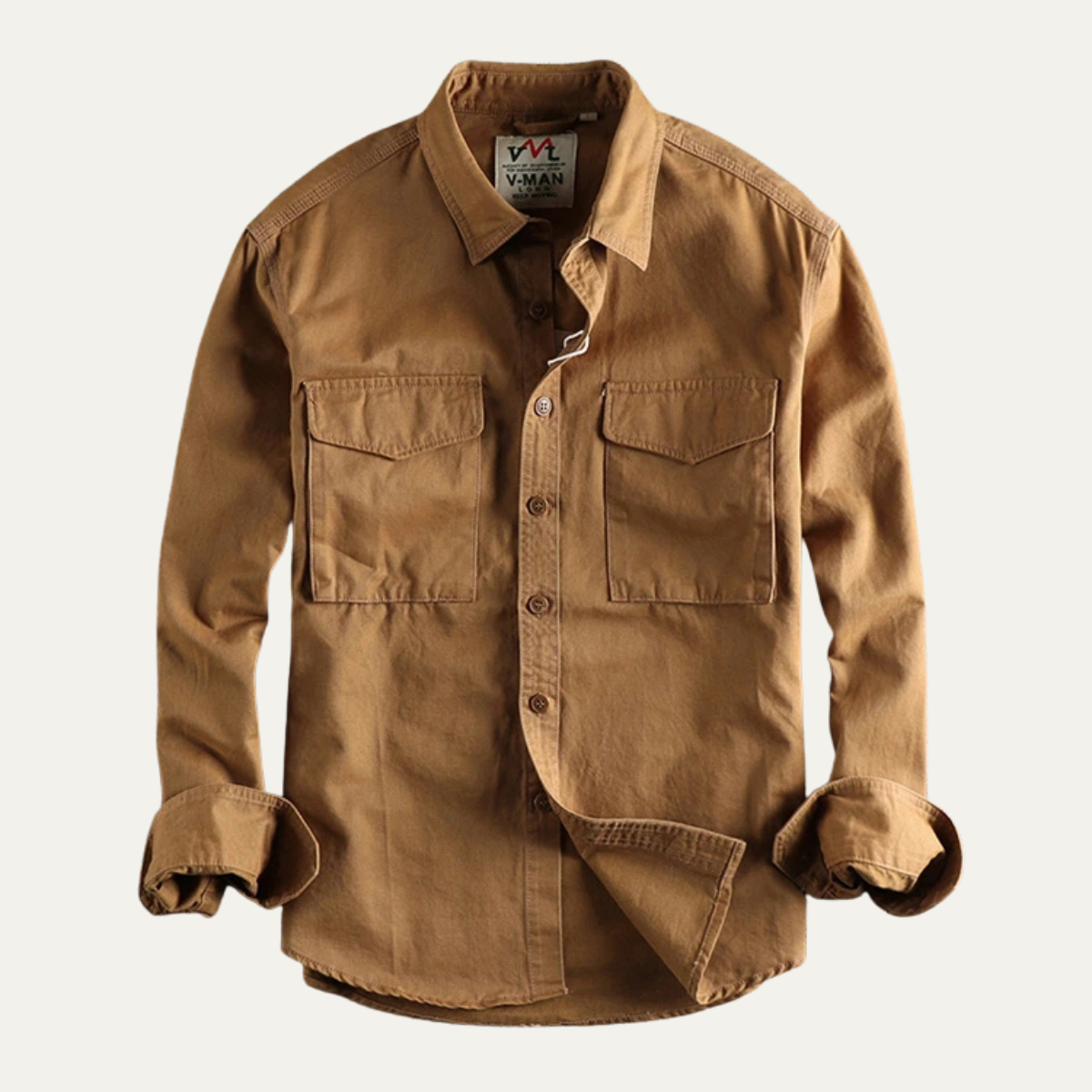 Men's Safari Shirt Button Up Casual Cotton - VibreMode