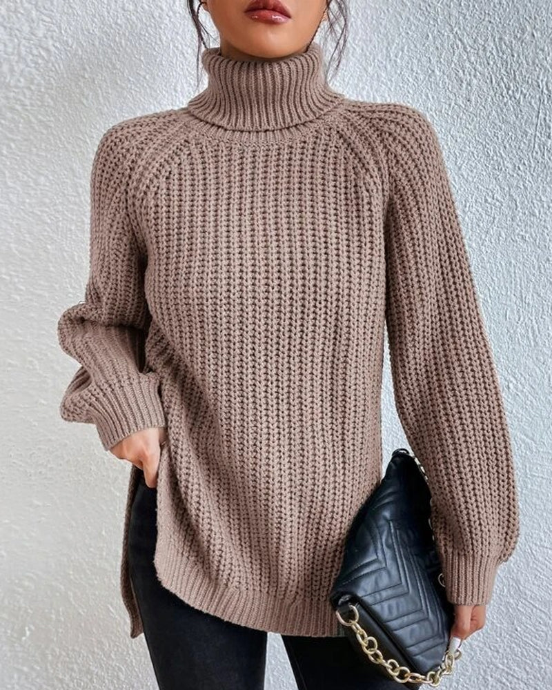 Women's Relaxed Fit Knit Turtleneck Sweater