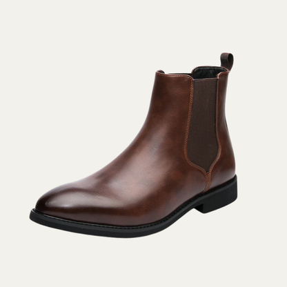 Men's Leather Chelsea Boots Vintage Brown - VibreMode