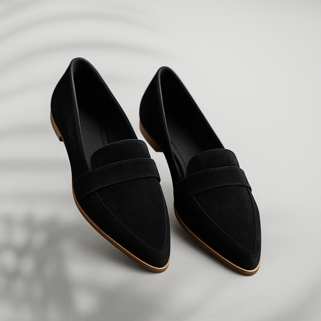 Women's Pointed Toe Loafers Strap Detail - VibreMode