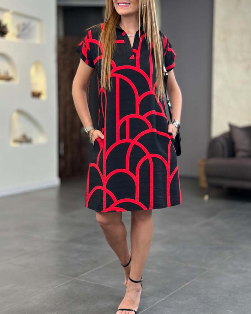 Women's Collared V-Neck Dress