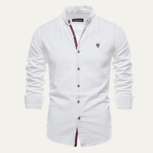 Men's Slim Fit Casual Shirt Stand Collar - VibreMode
