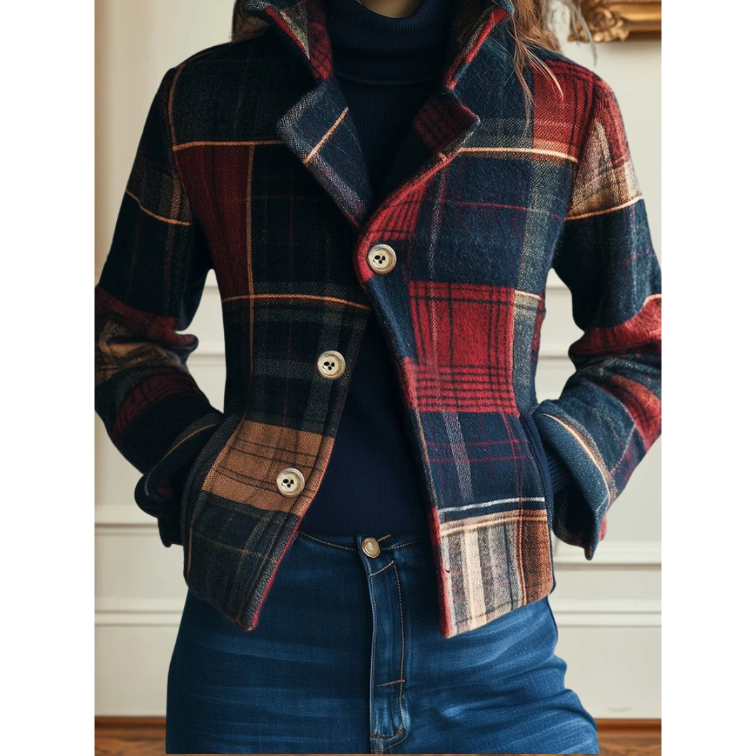 Womens Classic Plaid Jacket - VibreMode