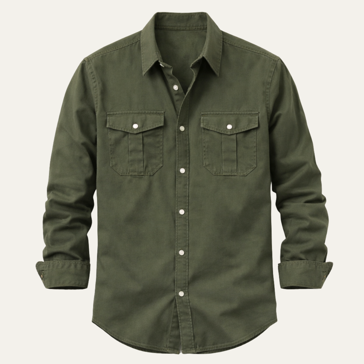 Men's Retro Button Up Shirt Solid - VibreMode