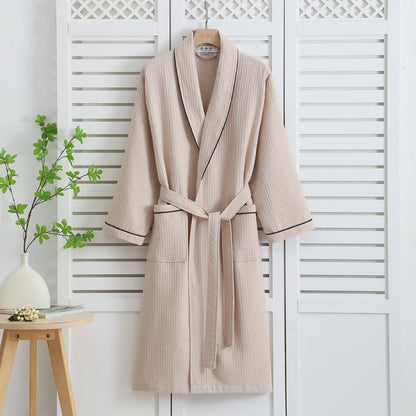 Women's Cotton Waffle Bathrobe Lightweight