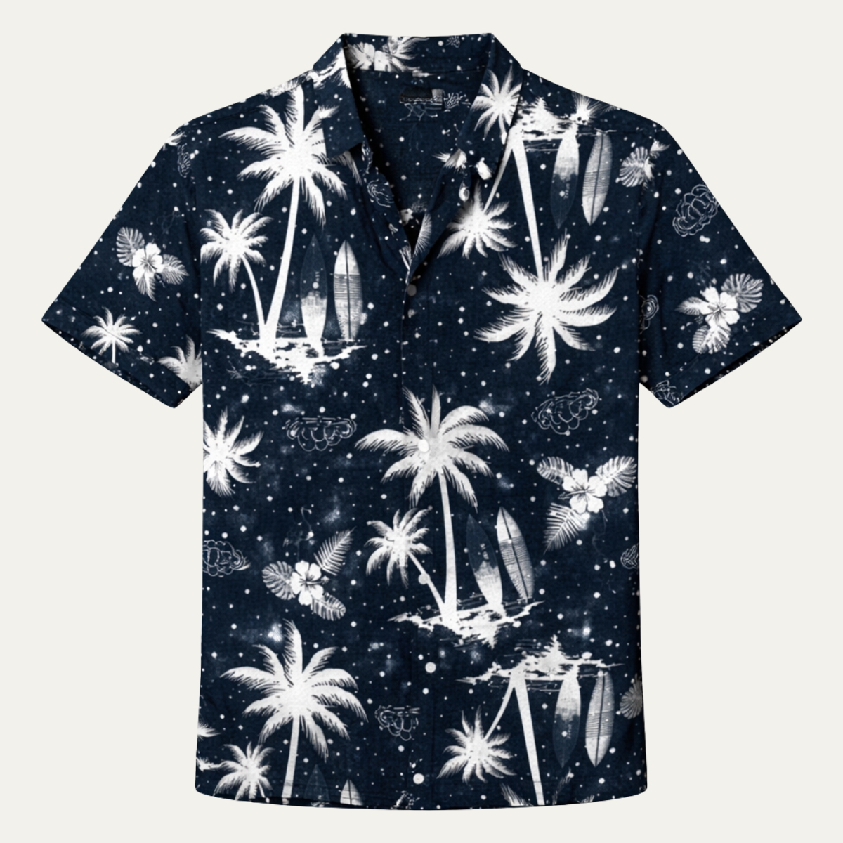 Men's Hawaiian Beach Shirt Tropical Print Cotton Relaxed Fit - VibreMode
